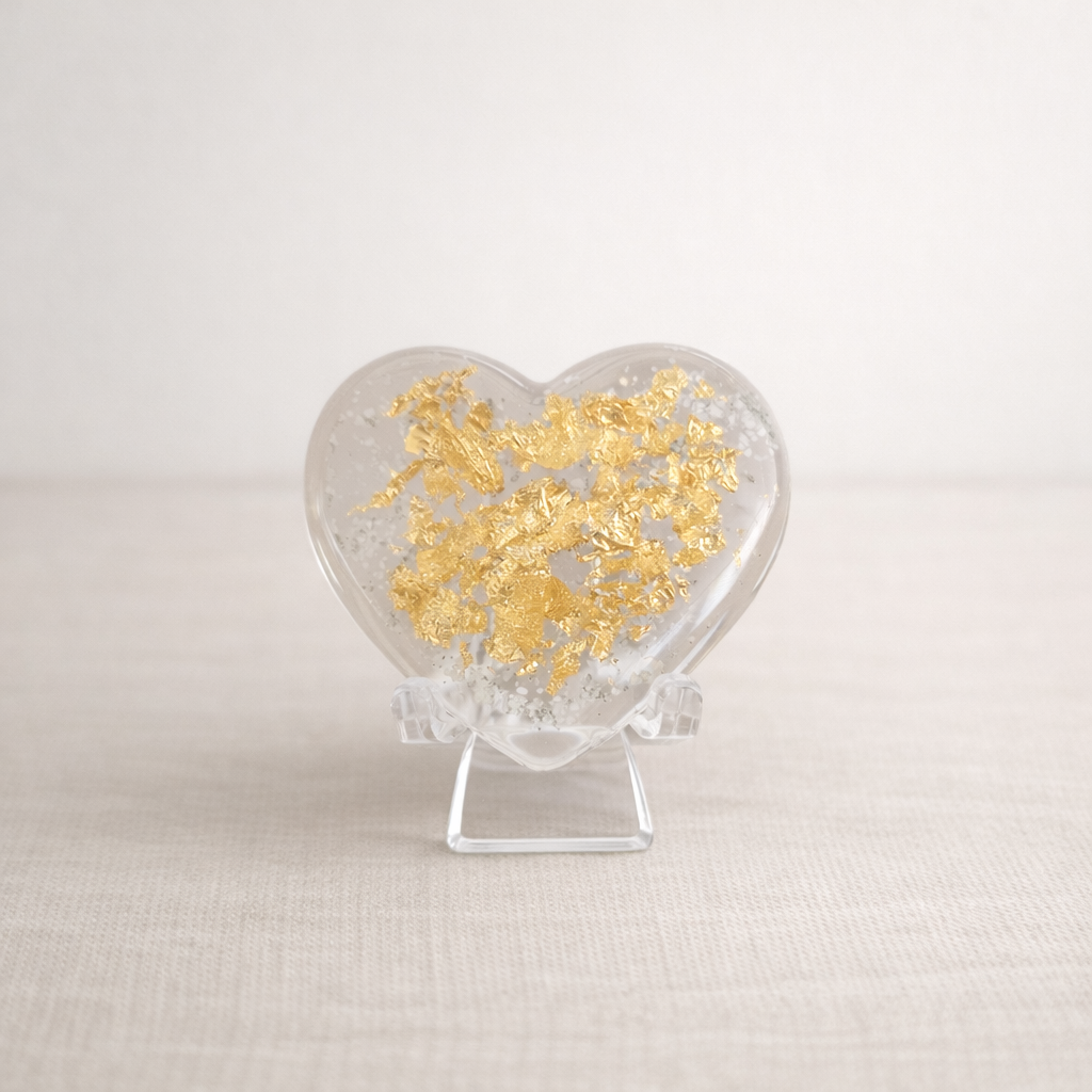 Herinneringshart plat van Epoxy – Volledig Gepersonaliseerd