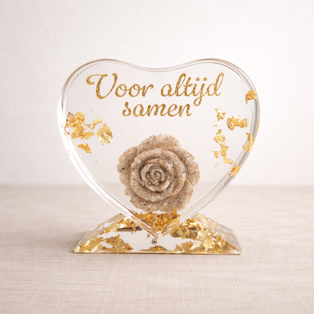 Herinneringshart staand van epoxy maat M- Volledig Gepersonaliseerd