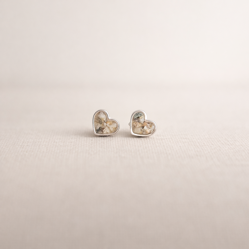 Oorbellen hartje zilver
